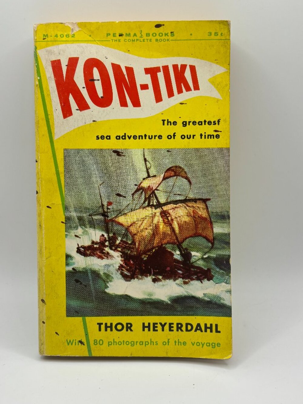 VTG Kon-Tiki Thor Heyerdahl Perma Books 1961 10th Print PB Photos Sea Adventure